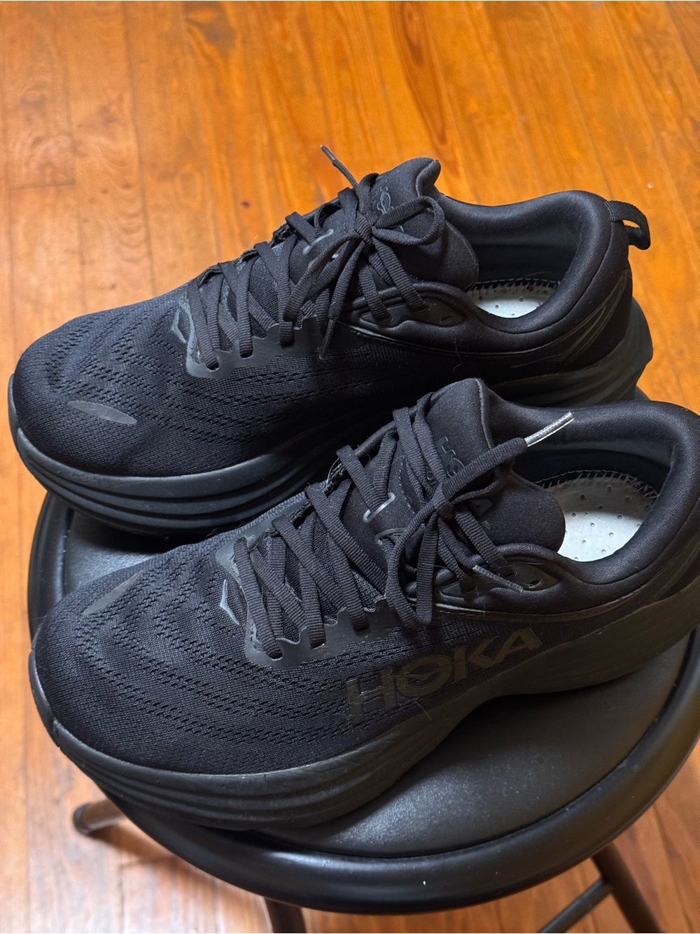 Hoka Men's Bondi 5 X-wide Black Athletic Running Shoes - Thick-Cushion